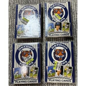 Vintage 1992 Detroit Tigers Playing Cards Lot Of 4 MLB US Playing Cards